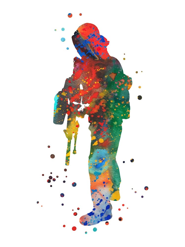 Paintball Player Watercolor 1