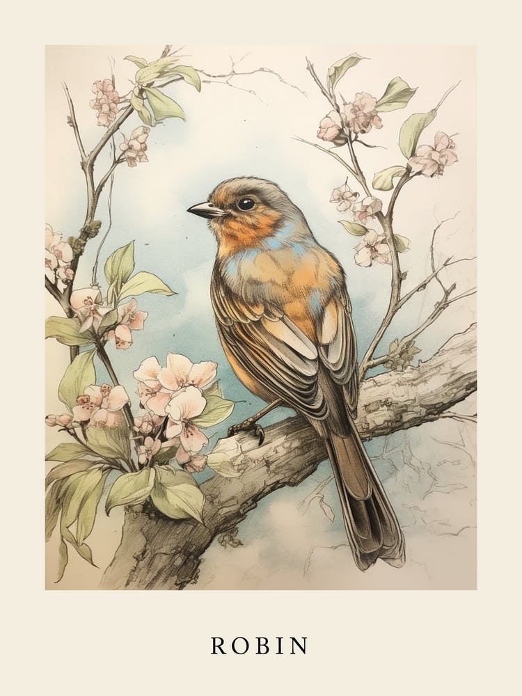 Beatrix Potter Inspired  Animal Watercolour Robin 3