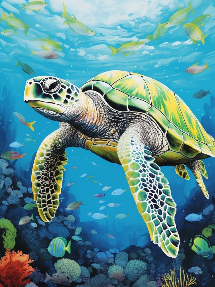 Sea Turtle Exploring The Ocean 1