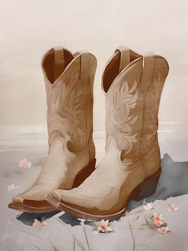 Cowgirl Boots in Brown, Southern Art