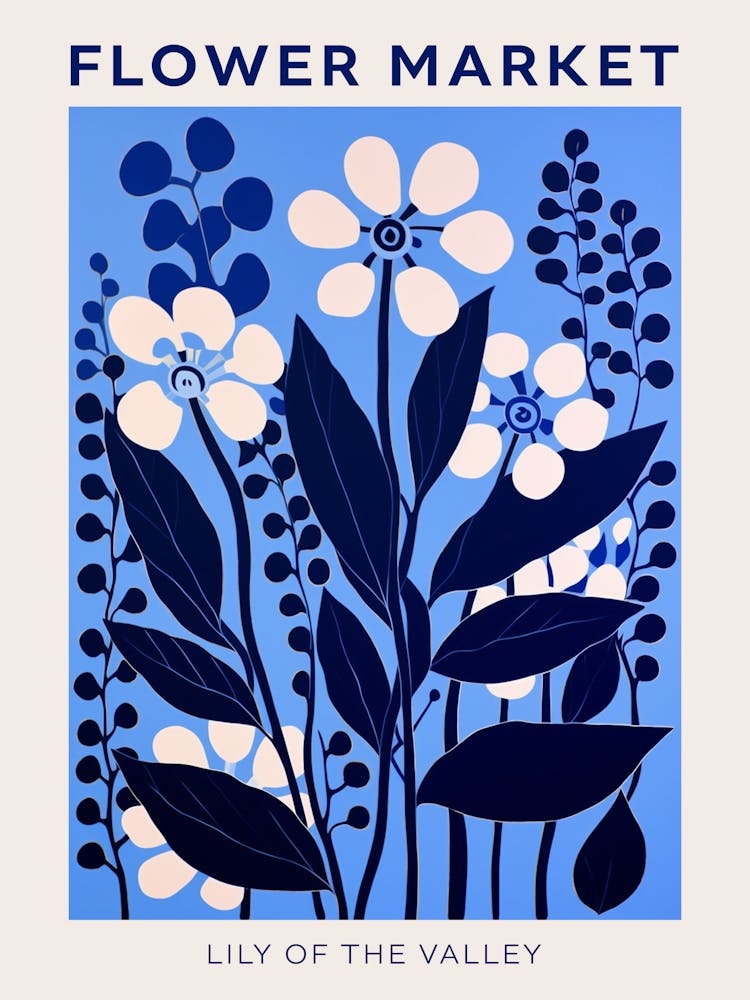 Blue Flower Market Poster Lily Of The Valley 1