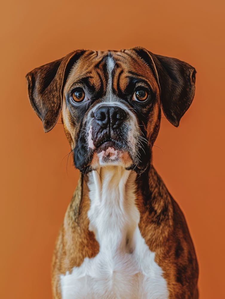 Boxer Dog Portrait.Generated AI. Wall