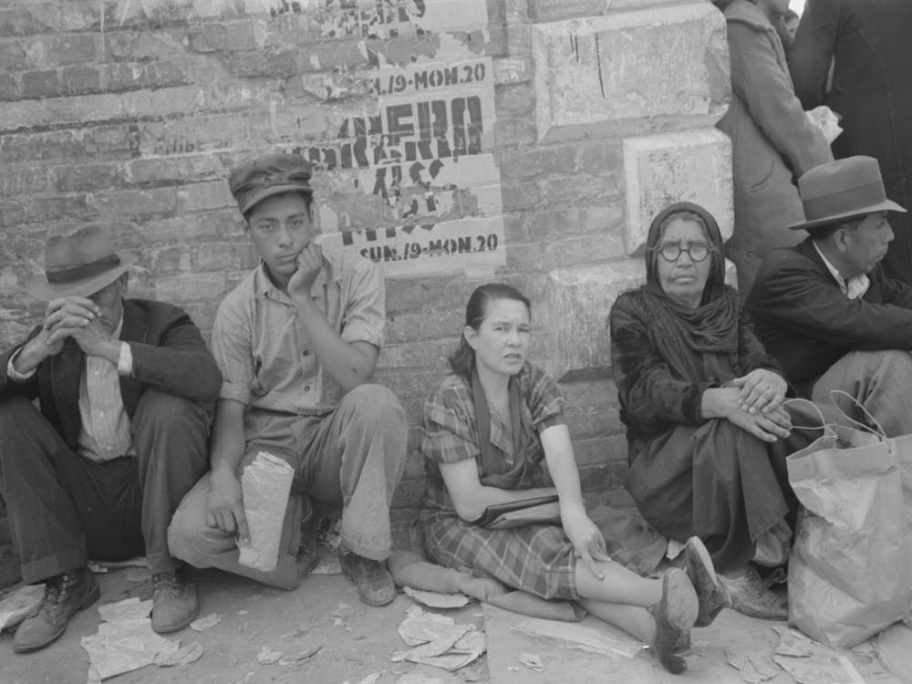 Part Of Commodity Relief Line, San Antonio, Texas By Russell Lee