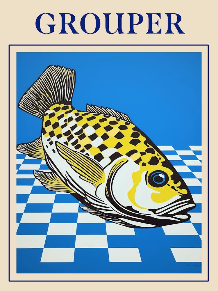 Mérou - Affiche Fruits de Mer