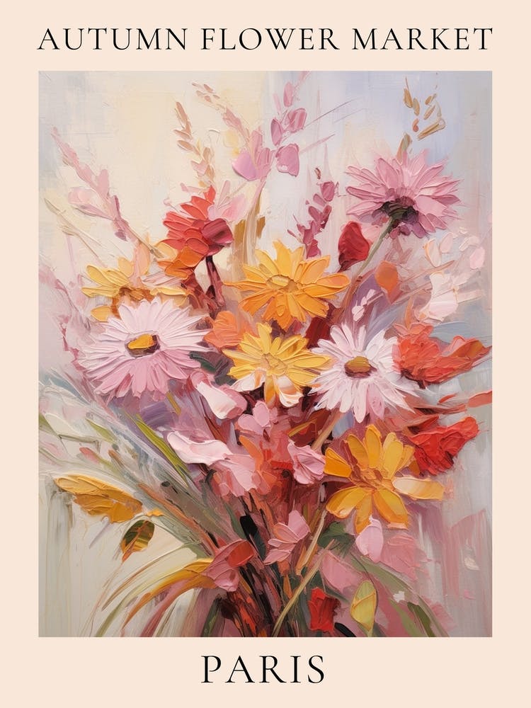 Autumn Flower Market Poster Paris