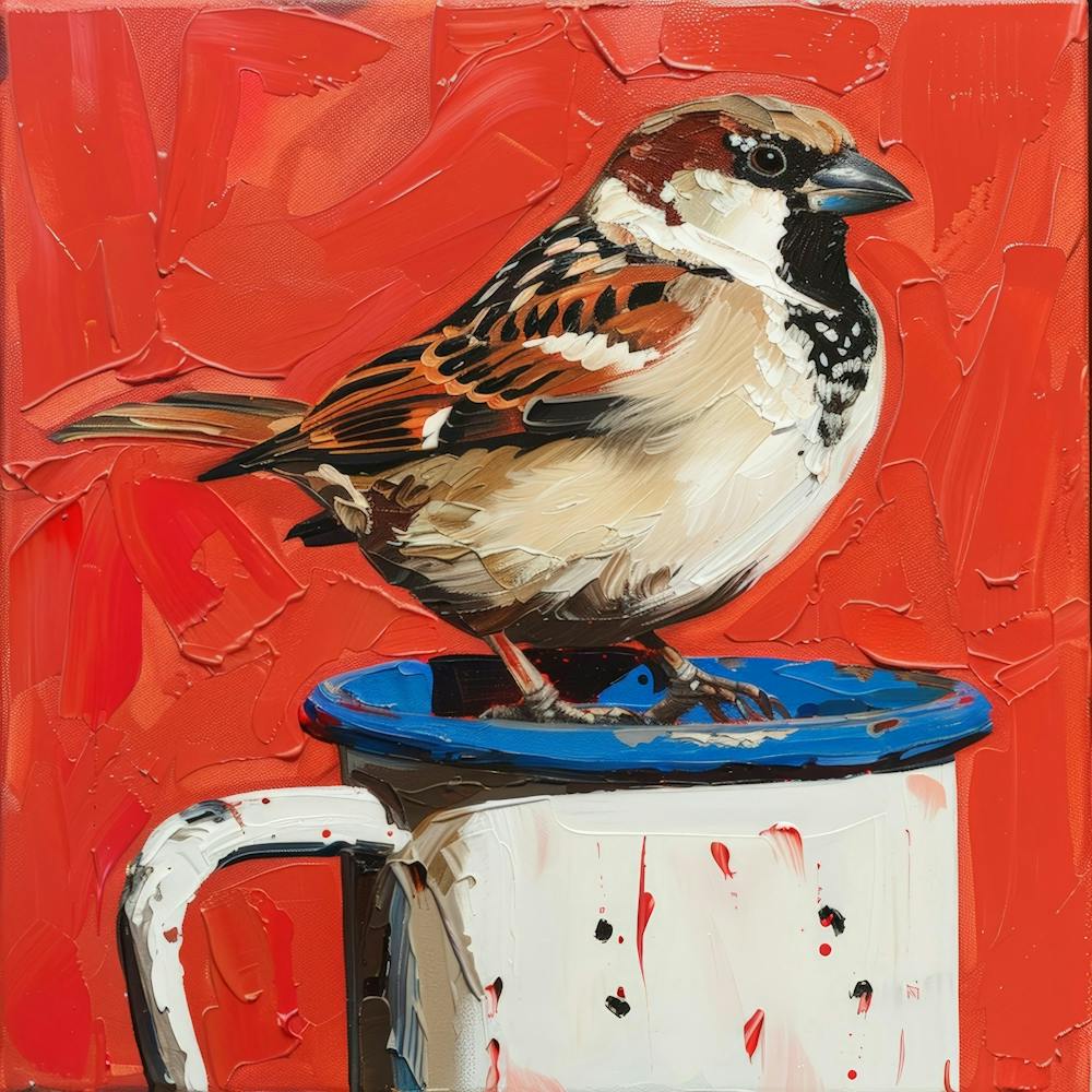 Sparrow In A Cup 4