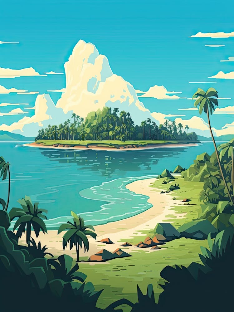 Seychelles, Flat Illustration 3
