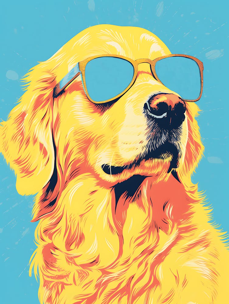 Golden Retriever With Sunglasses