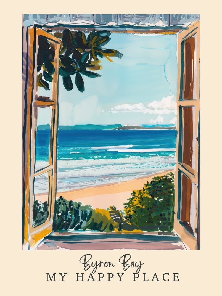 My Happy Place Byron Bay 2 Travel Poster