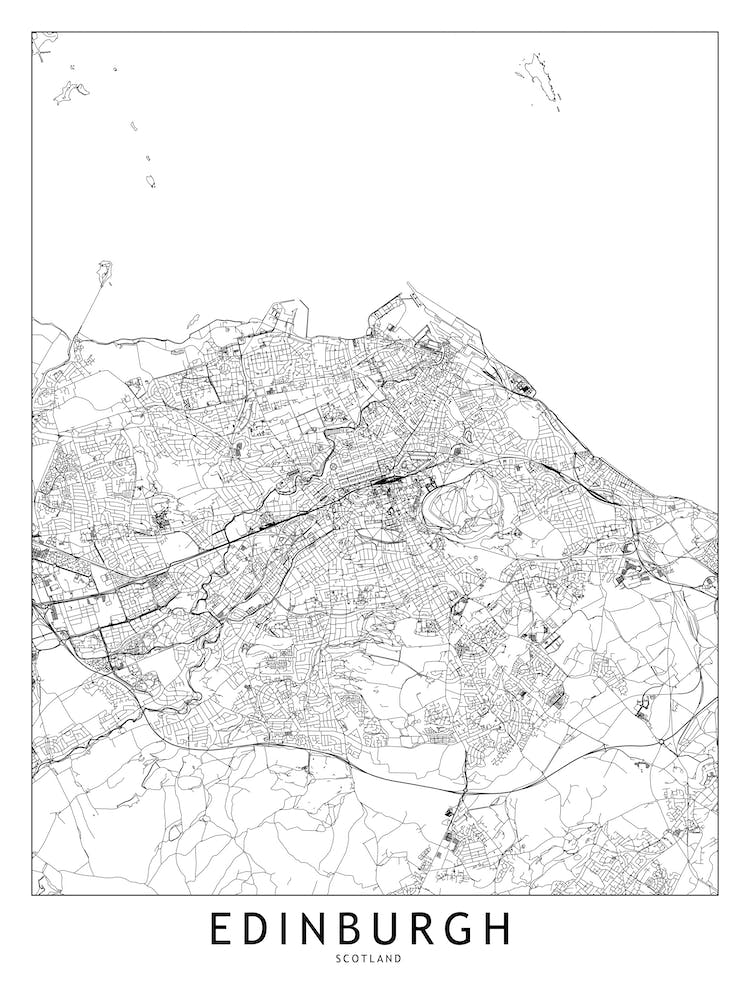 Edinburgh White Map