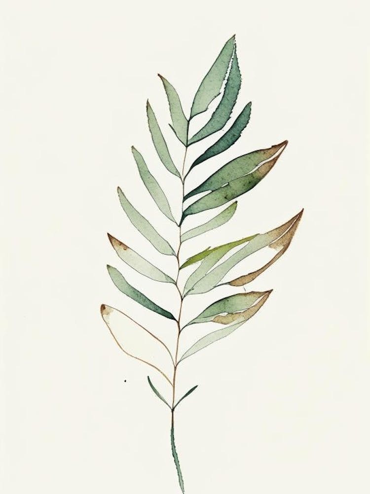 Valerian Leaf Minimalist Watercolour 1