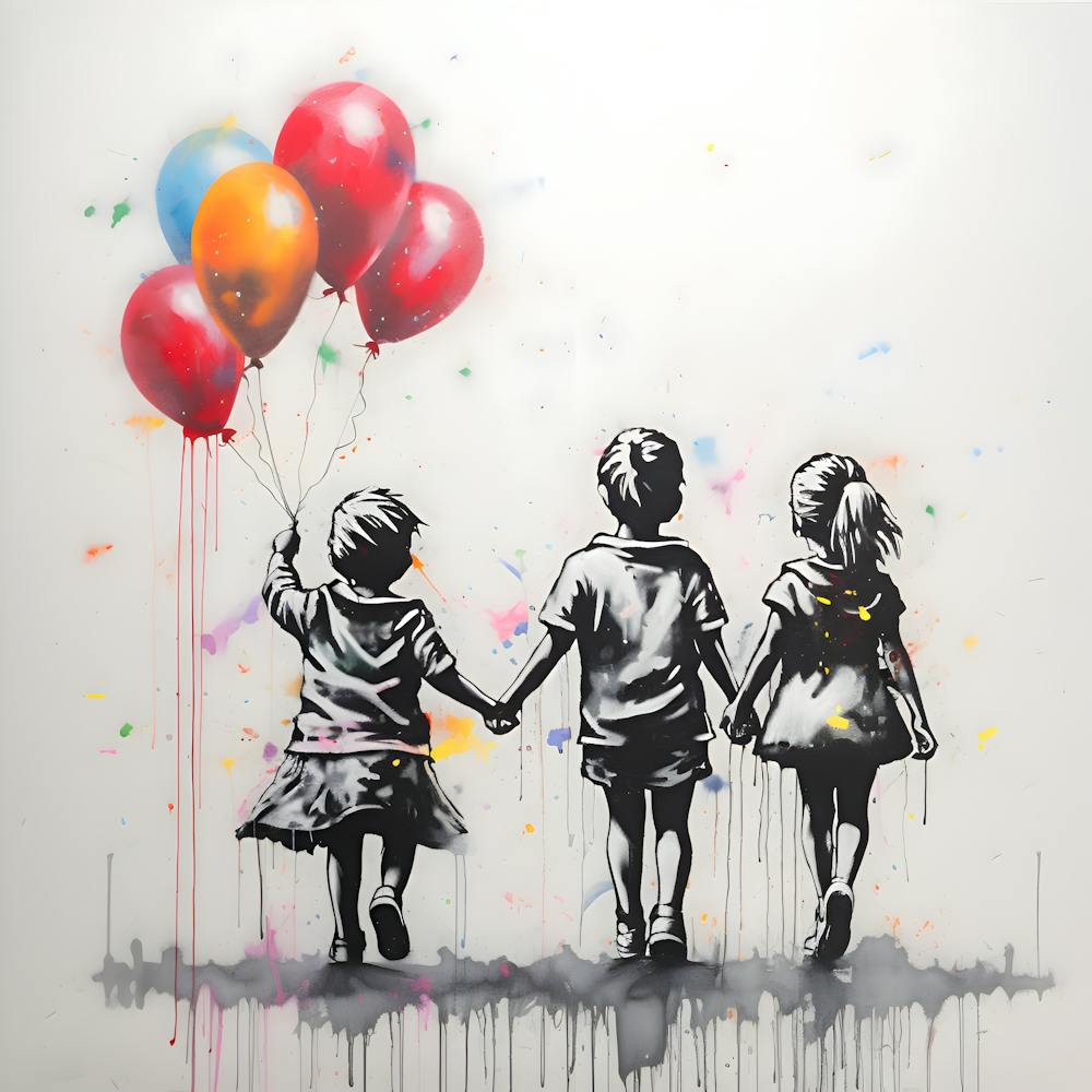 Kinder mit Ballons