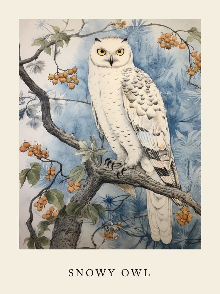 Beatrix Potter Inspired  Animal Watercolour Snowy Owl 2