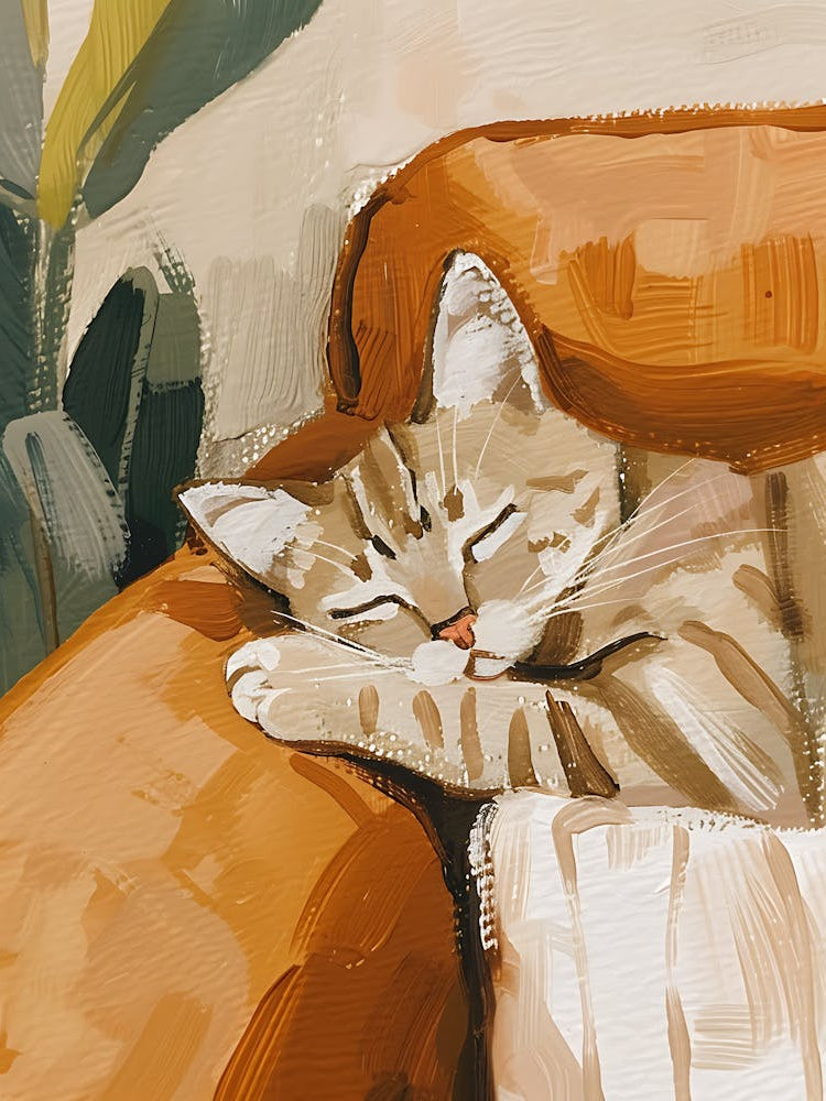 Sleepy Cat Painting