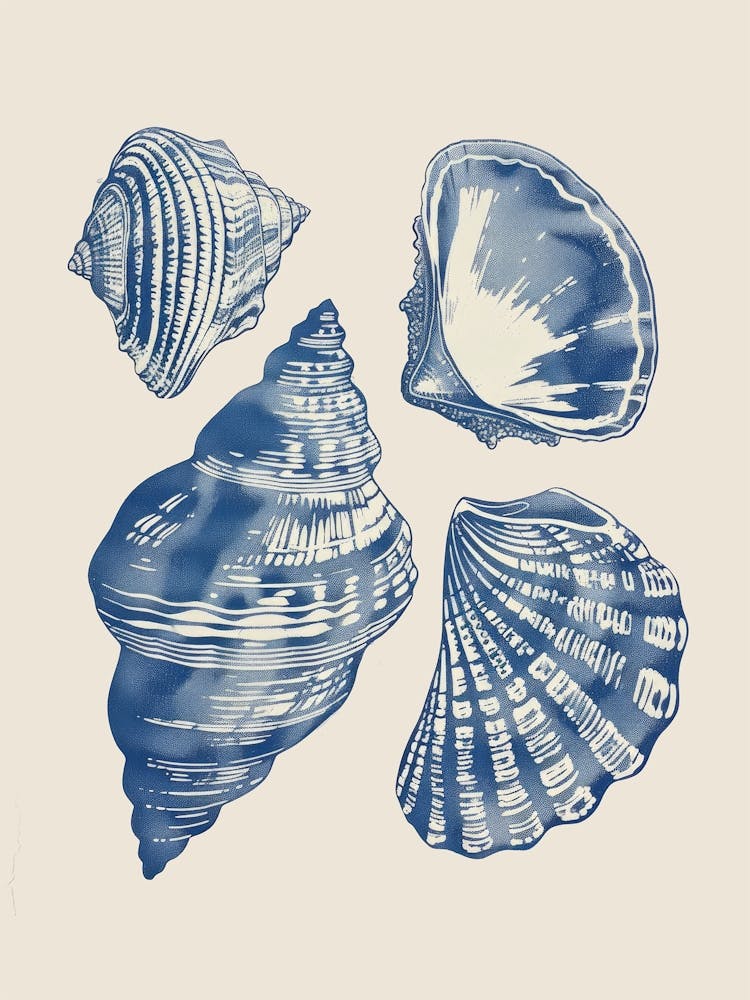 Ocean Print Retro Wall Art Maui Coastal Prints Beach Print Surfboard Wall Art Tropical Wall Art Seashell