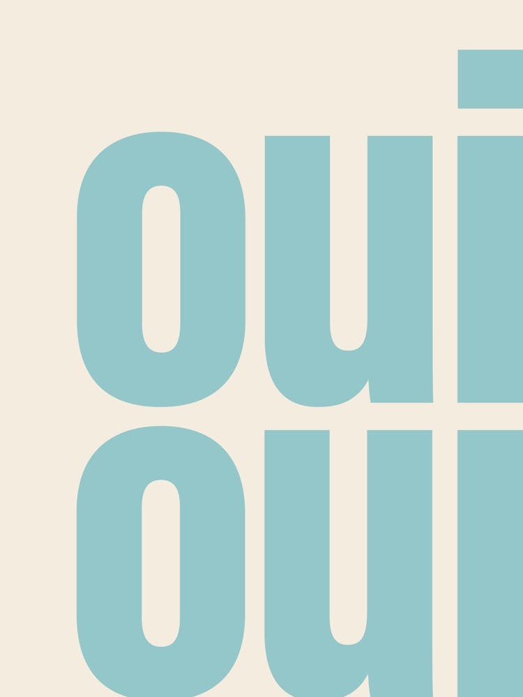 Oui Oui Typography - Blue