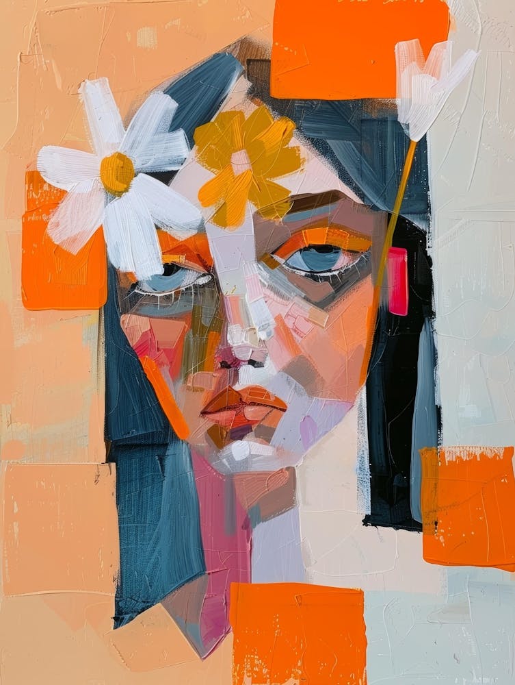 Portrait Of A Woman With Flowers 24