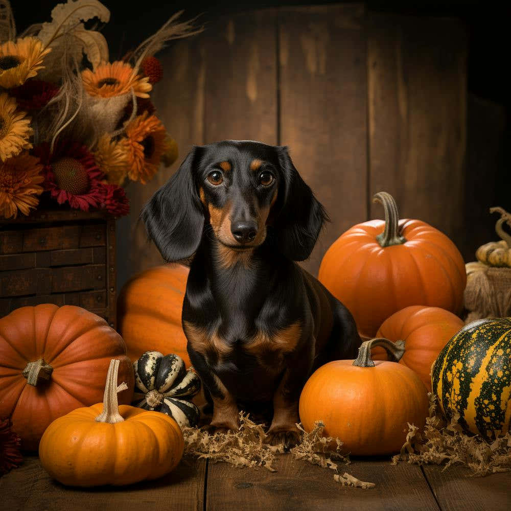 Dachshund & Pumpkins (Halloween) 2