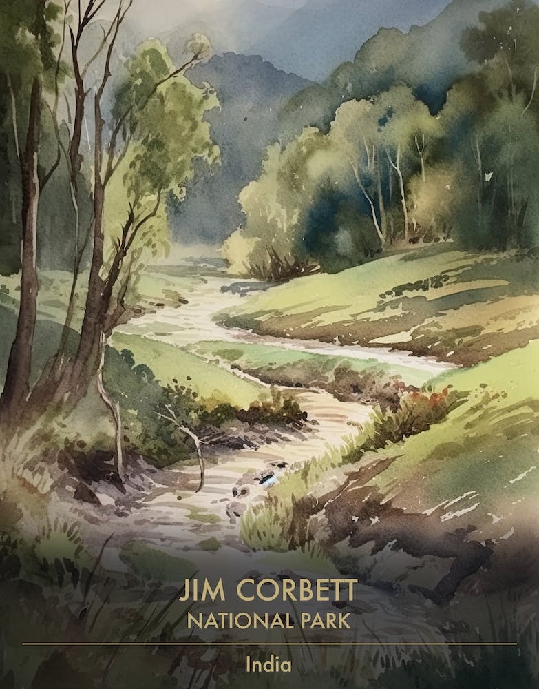 Jim Corbett National Park India Watercolour 4