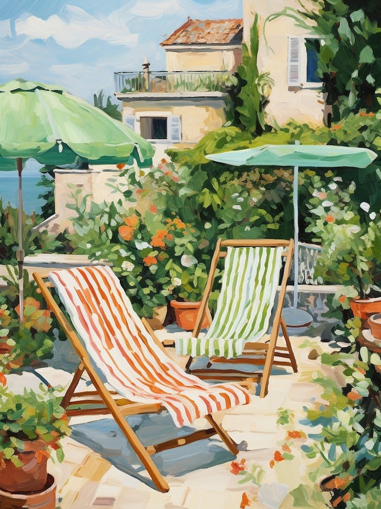 Sun Lounger By The Pool In Otranto Italy