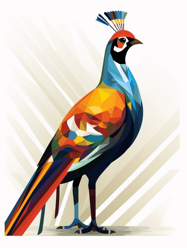 Colourful Geometric Bird Pheasant 2