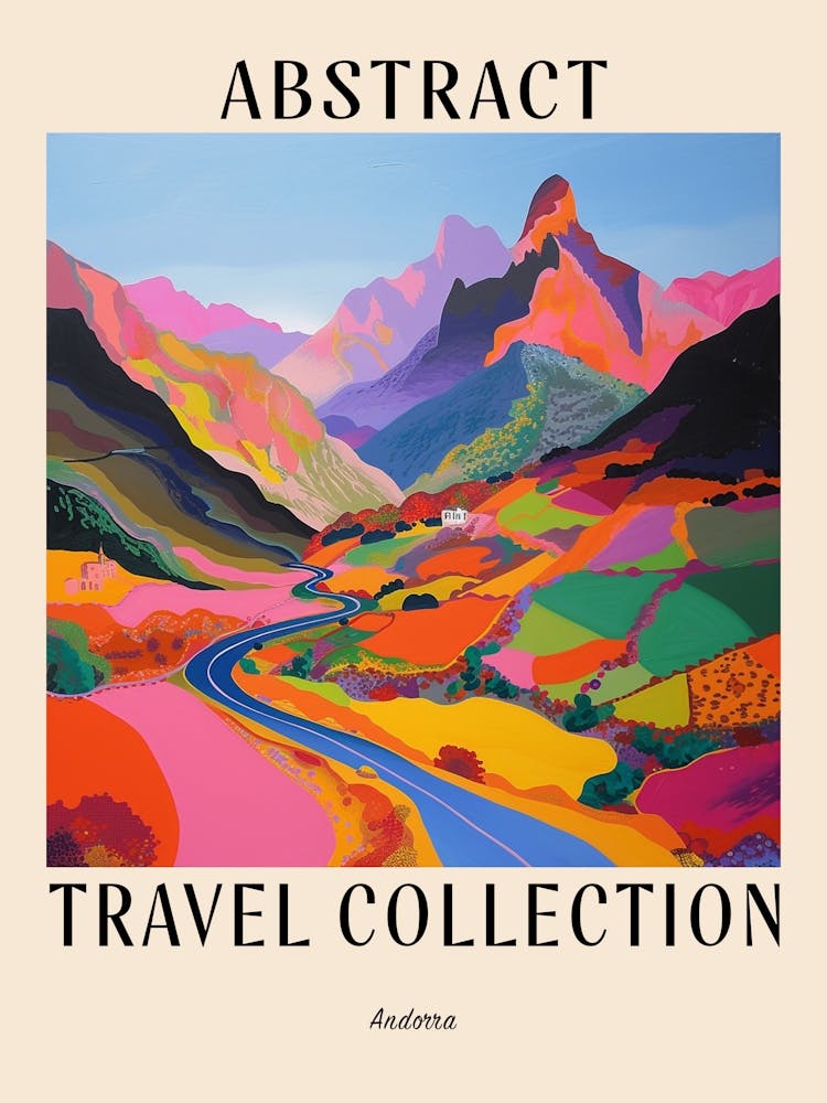 Abstract Travel Collection Poster Andorra 1