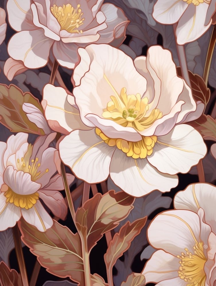 Hellebore 3 Flower Painting