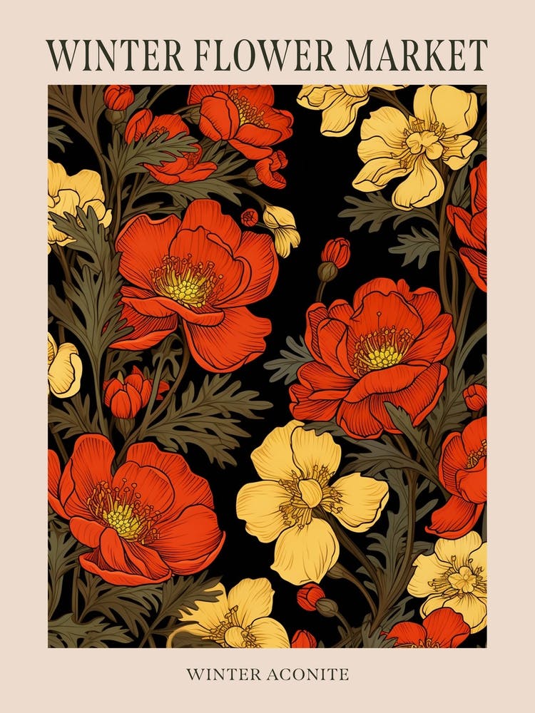 Winter Aconite 4 Winter Flower Market Poster