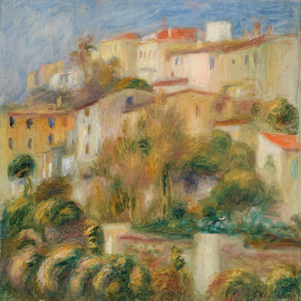 Houses On A Hill, Pierre Auguste Renoir