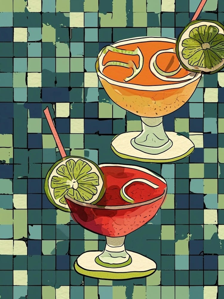 Daiquiri Illustration On Tiles