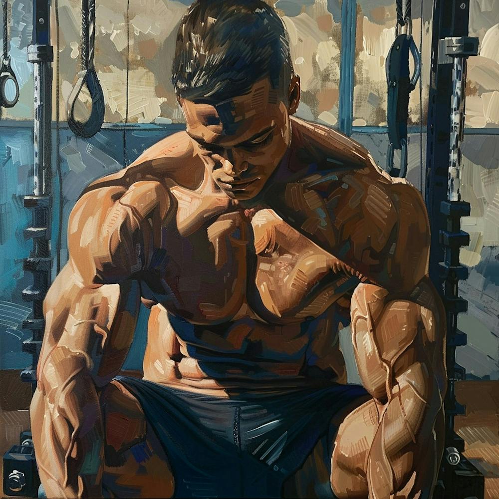 A Fitness Training Oil Painting Illustration 1718673535 4