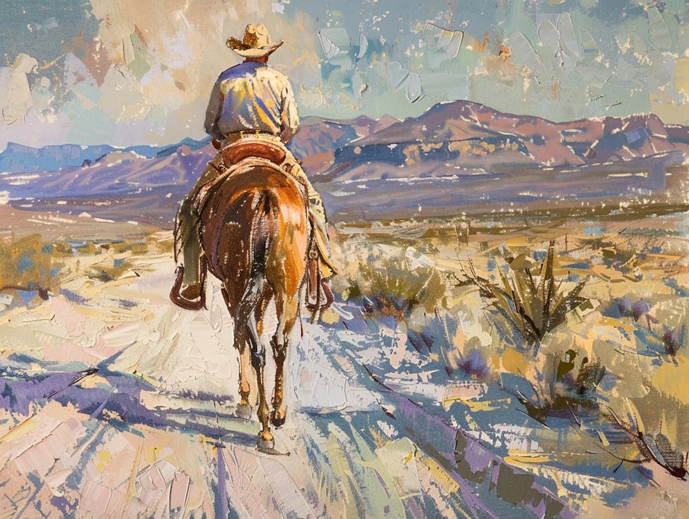 Cowboy In Chihuahuan Desert Texas 2