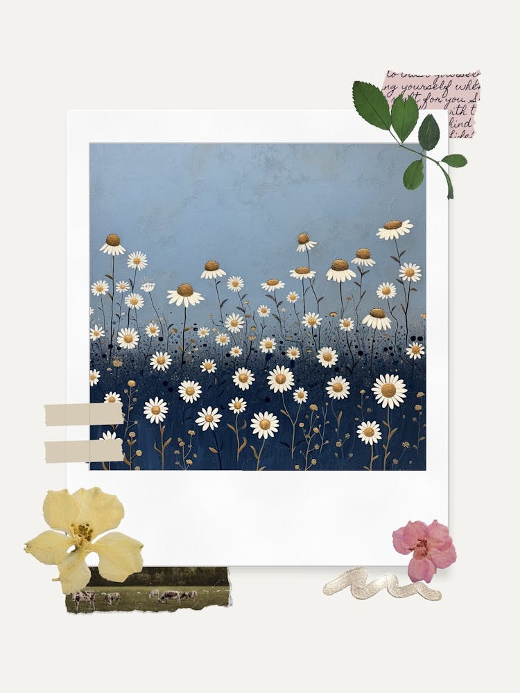 Scrapbook Wild Flowers Field Fairycore Painting 1