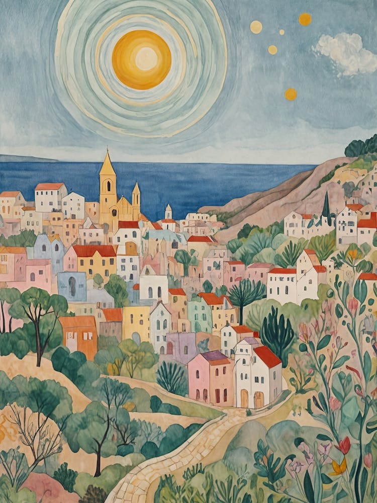 Coastal Village In The Sun