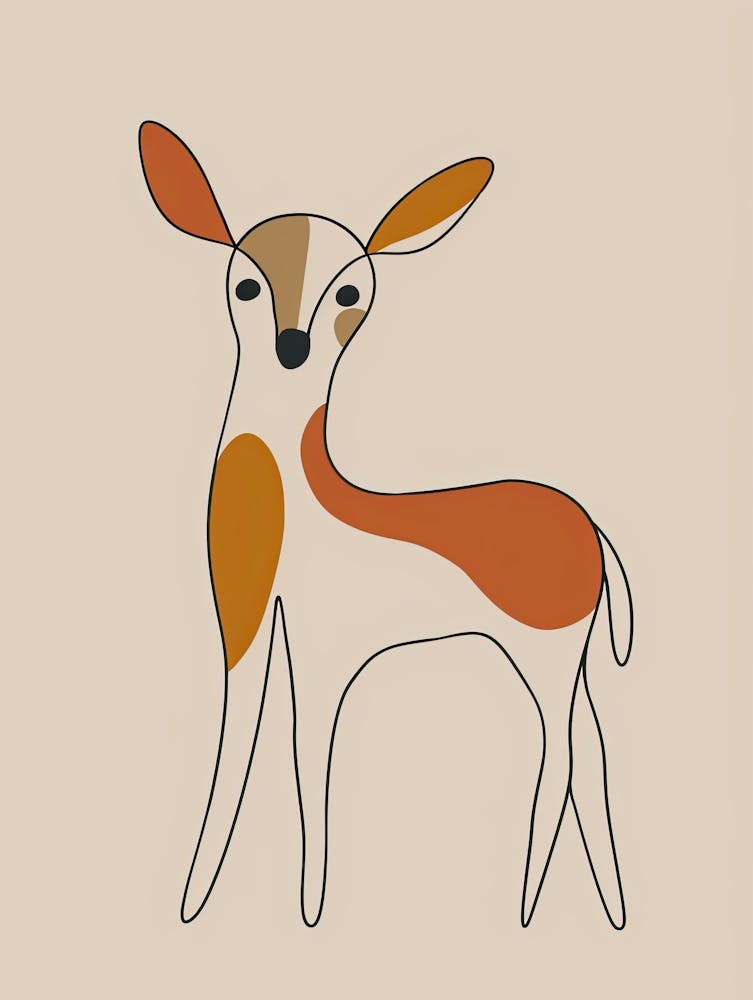 Deer - Boho, Line Art 9