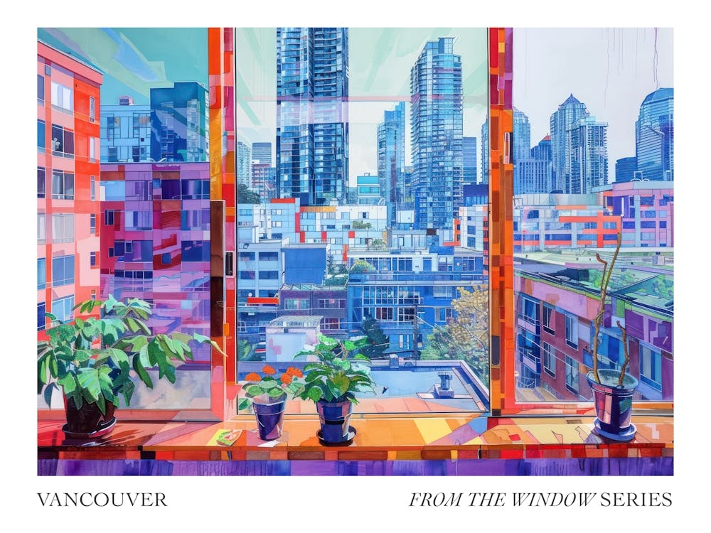 Vancouver Aus Der Fenster-Serie Poster Gemälde 1