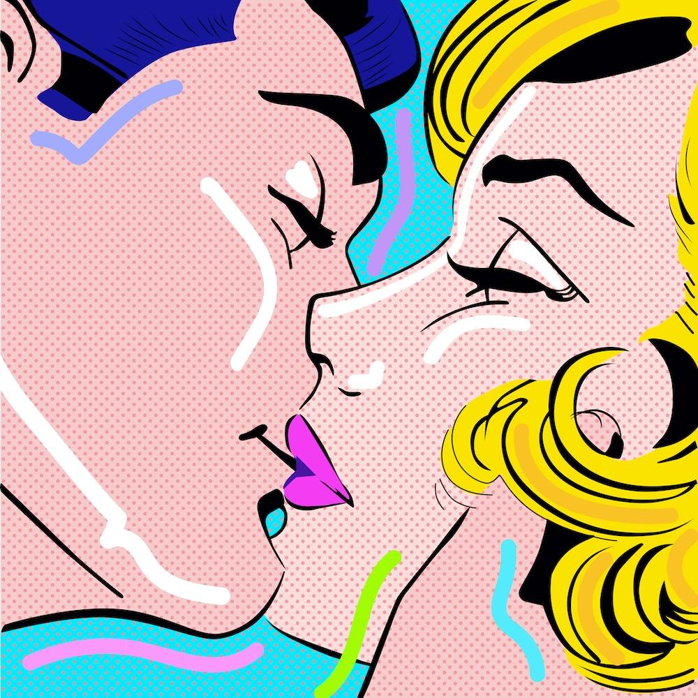 NEON KISS | HQ Vector version | POP ART WORLD 2023 | www.popart.world