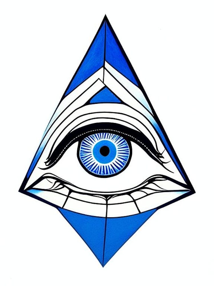The Ajna Chakra, Symbol, Third Eye Blue & White 6