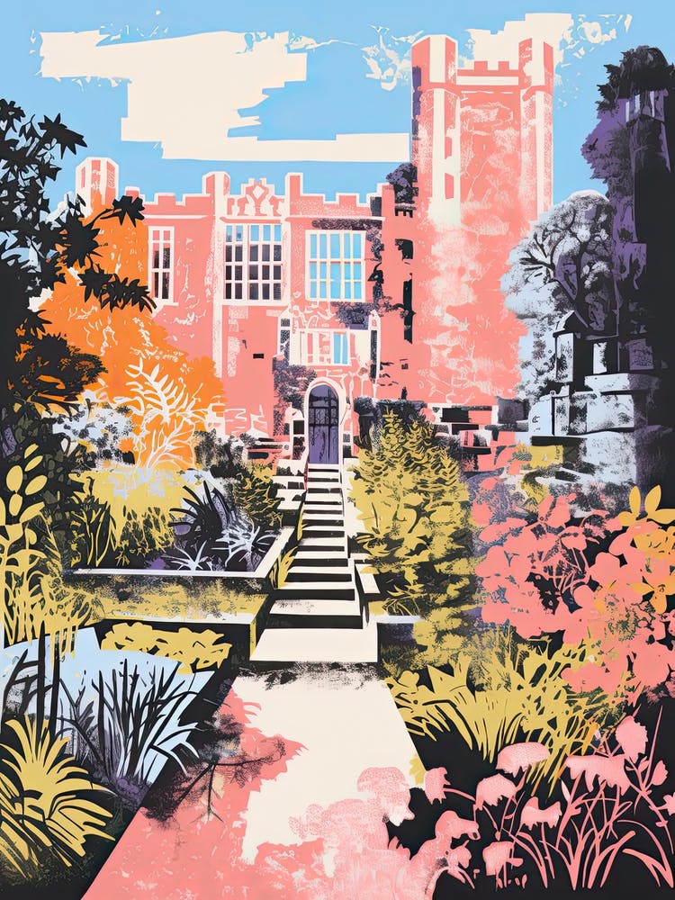 Nymans Gardens Abstract Riso Style 3