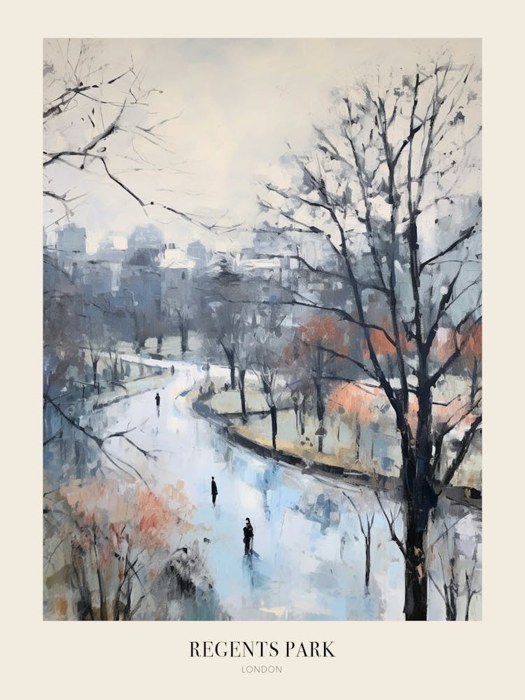 Winter City Park Poster Regents Park London 4