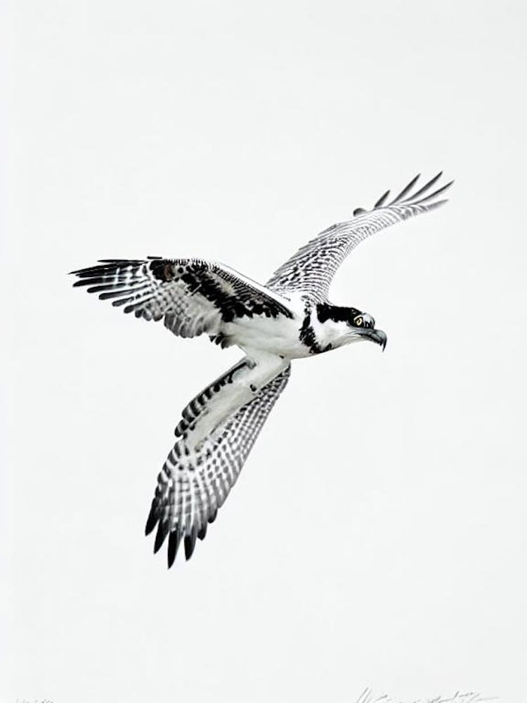 Osprey B&W Pencil Drawing 2 Bird