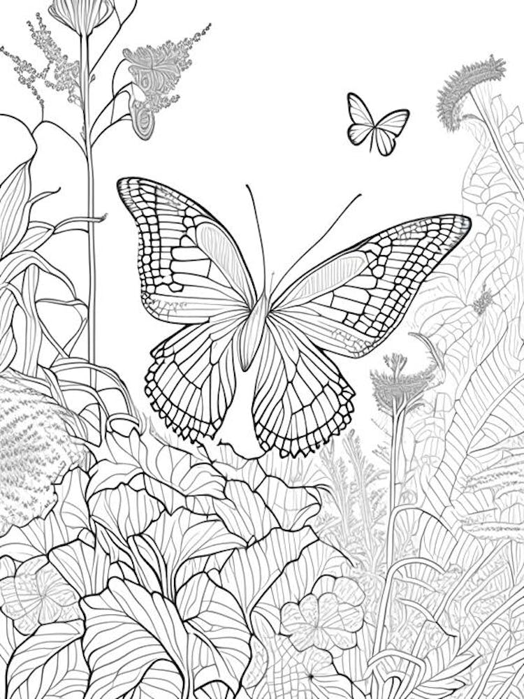 Butterfly In Botanical Gardens William Morris Inspired 2