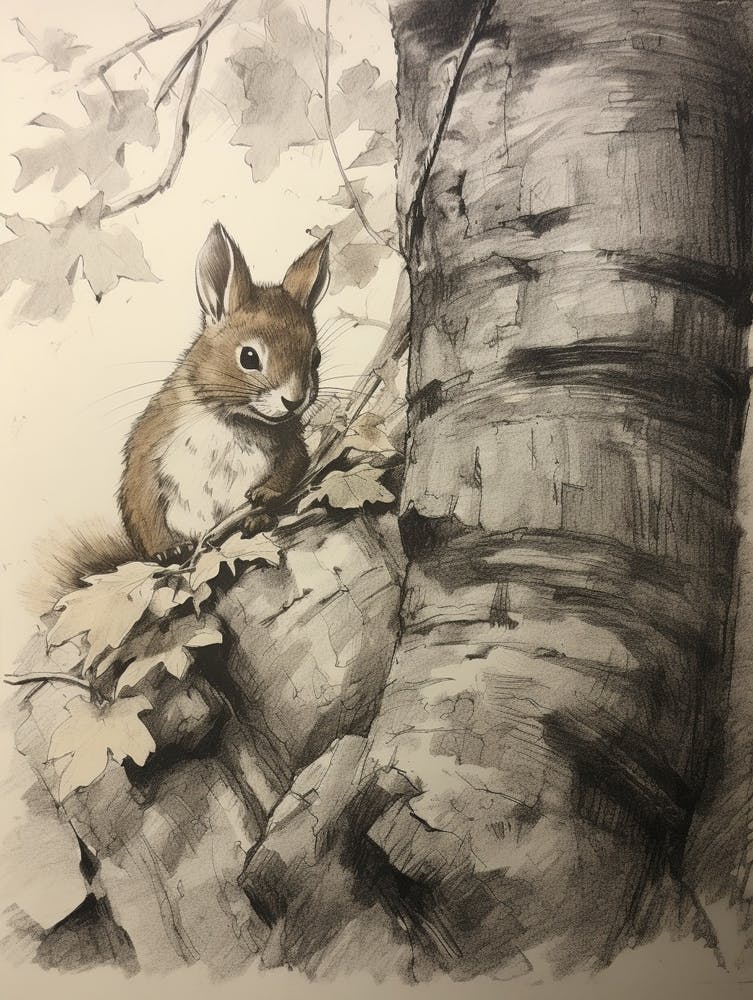 Storybook Animal Watercolour Squirrel 2