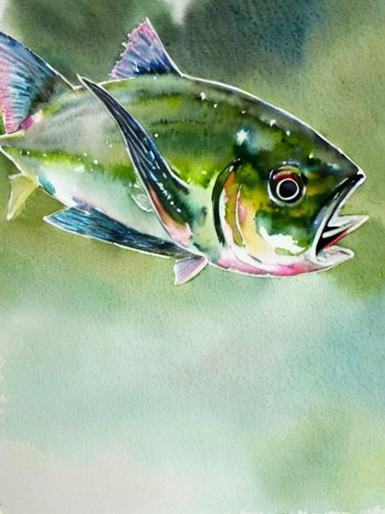 Atlantic Bluefin Tuna II Storybook Watercolour