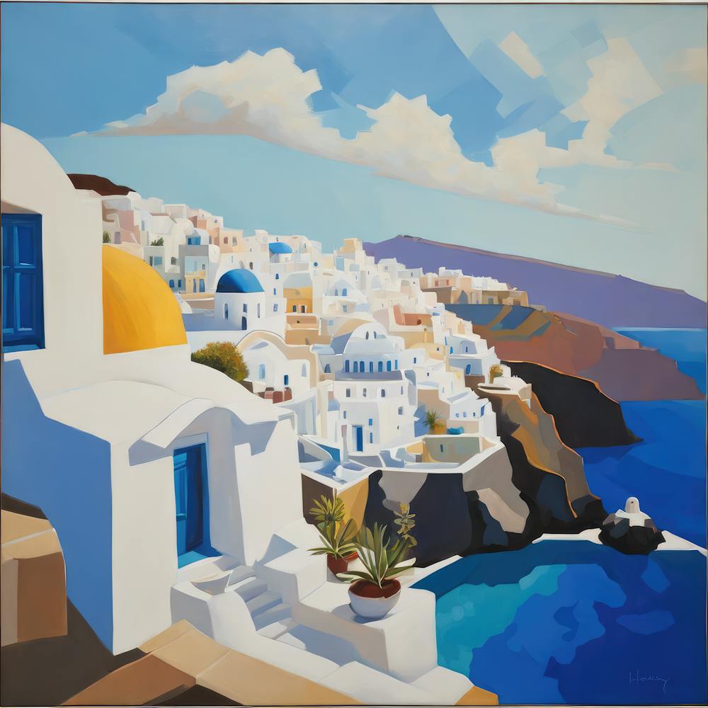 David Hockney Style. Santori Series 2