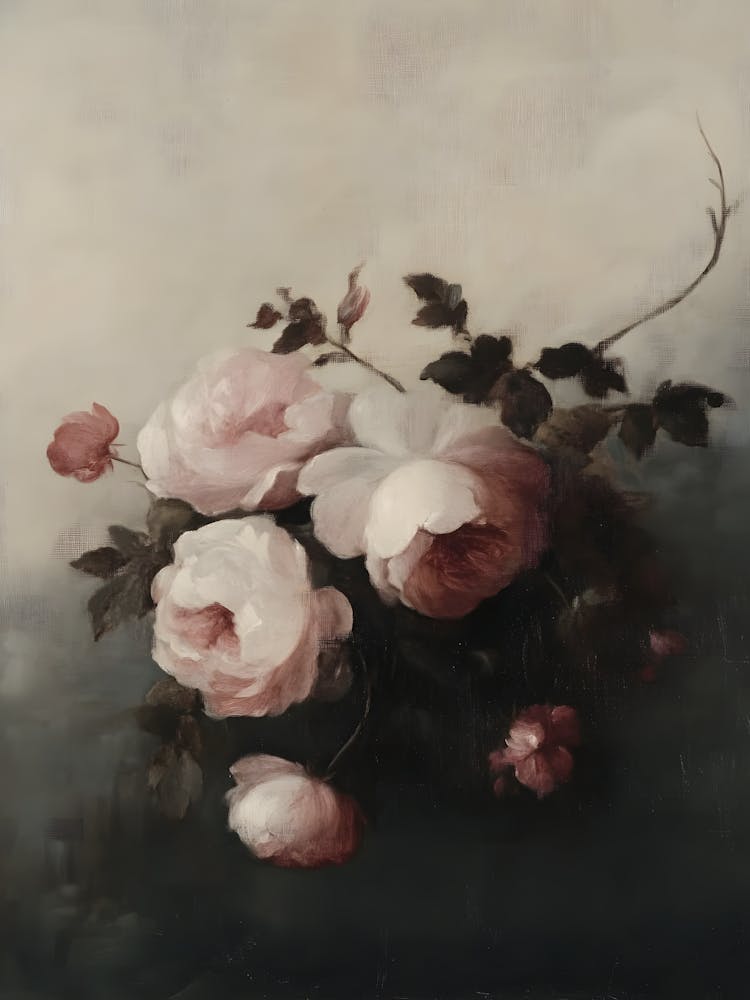 Vintage Flower Roses In A Vase 15