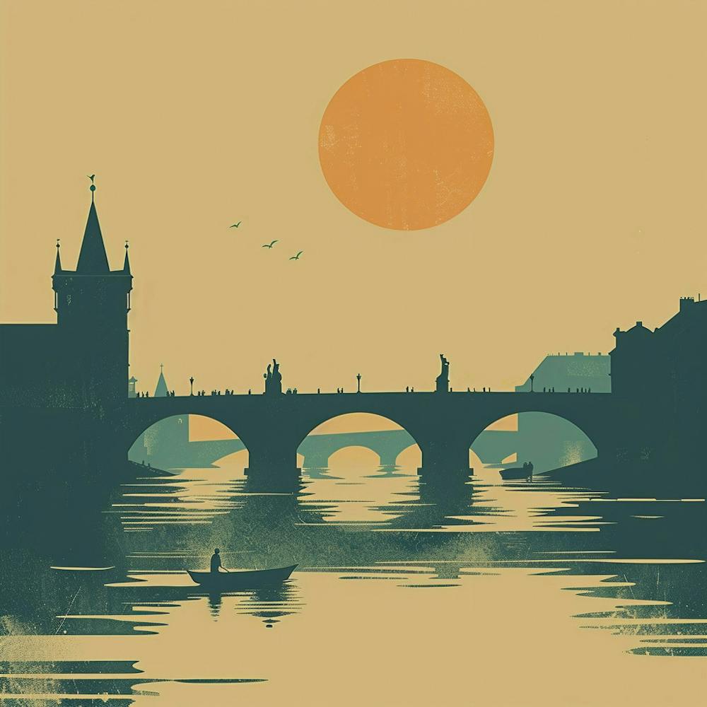 A Prague With Charles Bridge Minimal Illustratio 1720467905 1