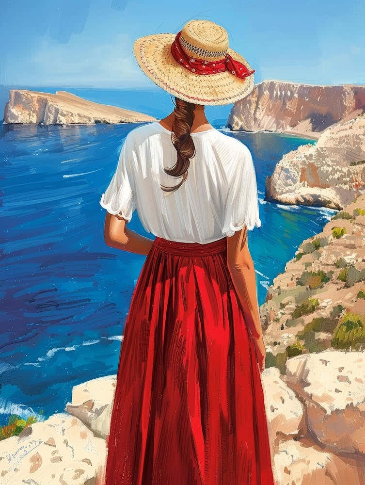 Woman Looking At The Sea