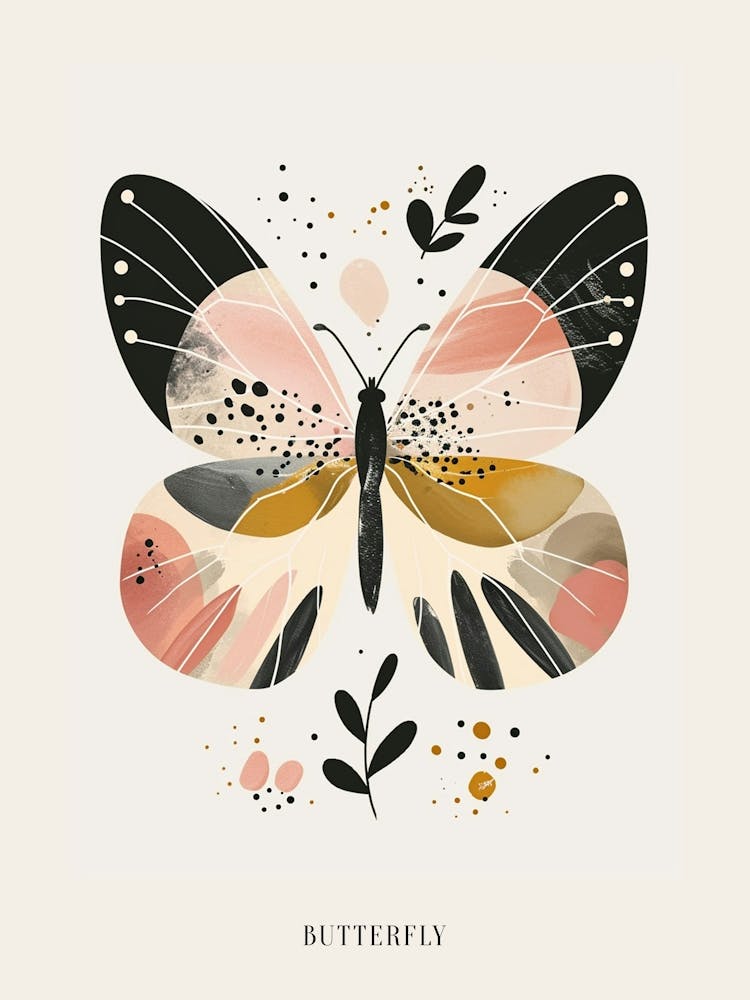 Colourful Insect Illustration Butterfly 31 Poster