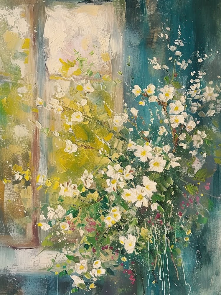 Iris Flowers On A Cottage Window 4